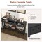 Costway 60" Console Table Retro Entryway Sofa Table with 4 Drawers & Open Shelf Hallway Cream White/Black